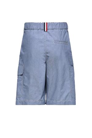 bermuda in cotone azzurro MONCLER KIDS | L19542B00005599EY715